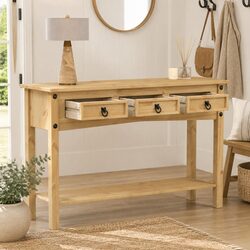 Console Table Dimensions 114x34.5x73cm, Solid Pine Wood