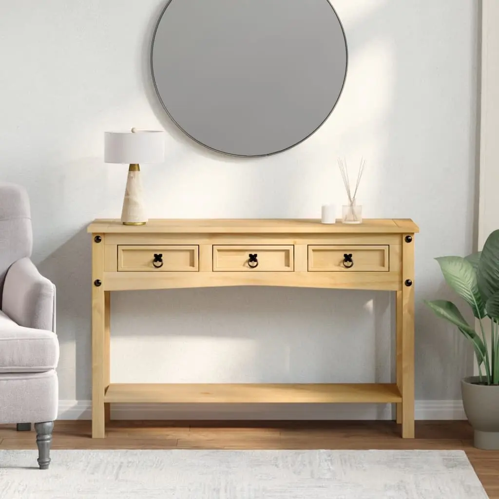Console Table 114x34.5x73cm Solid Wood Pine 3 Drawers Hallway Accent End Table