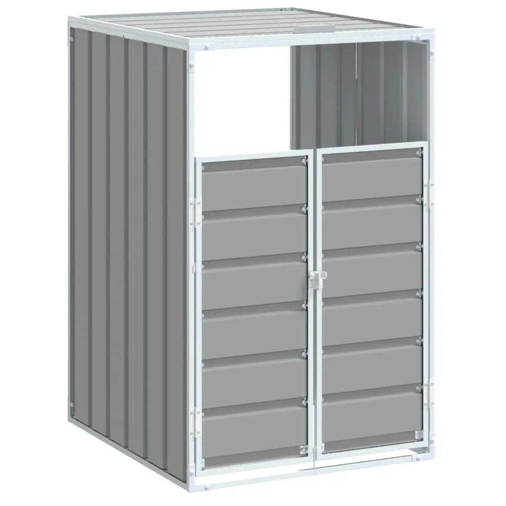 Wheelie Bin Storage Shed Outdoor Garden Single Grey 72x81x115cm