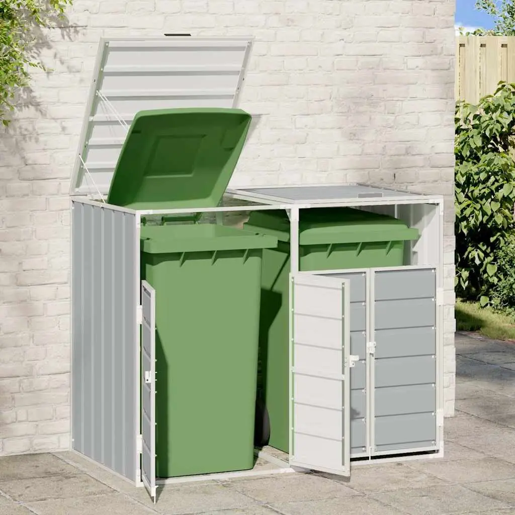 Grey Garden Waste Storage Double Bins