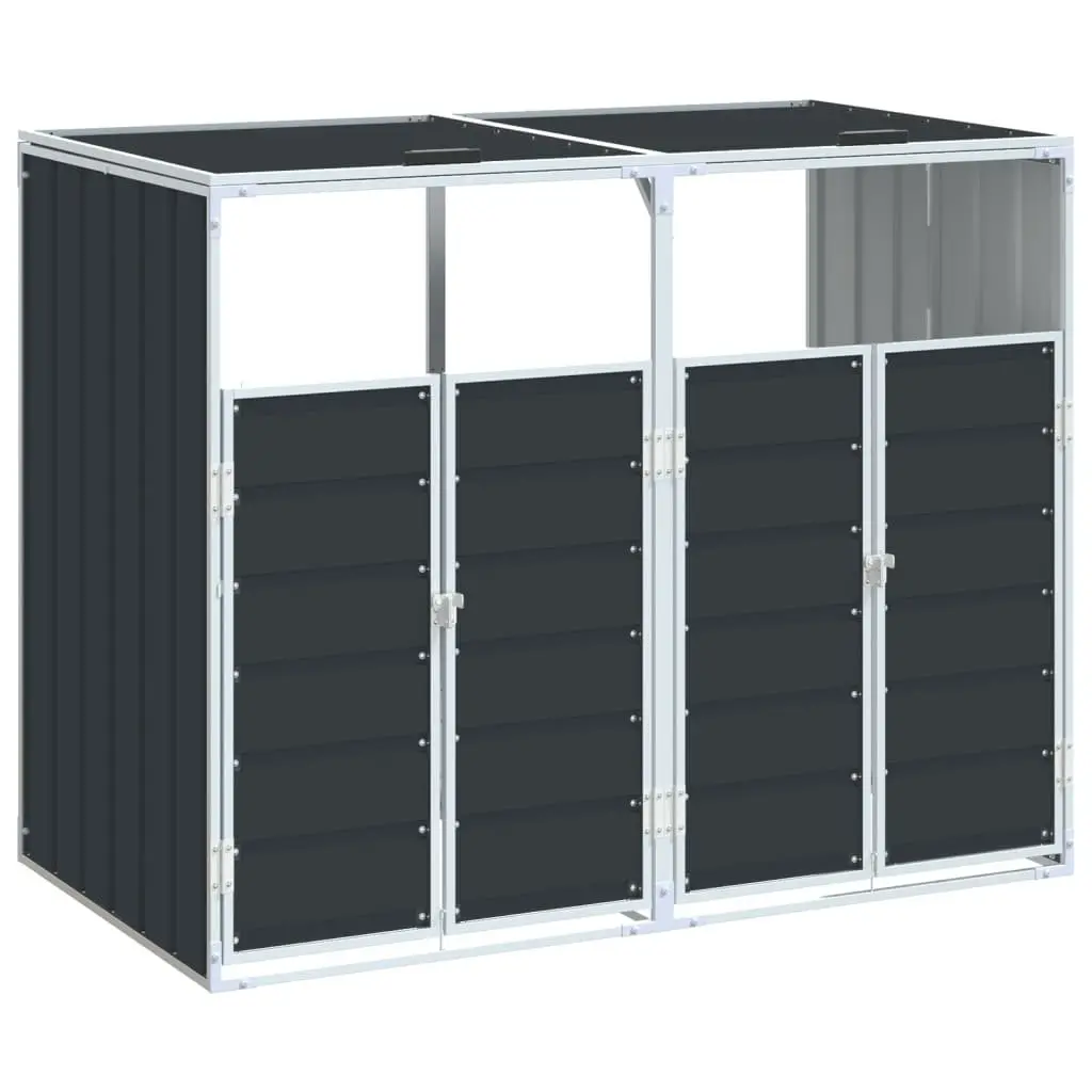 Wheelie Bin Storage Double Bins Anthracite Garden Waste Container Enclosure