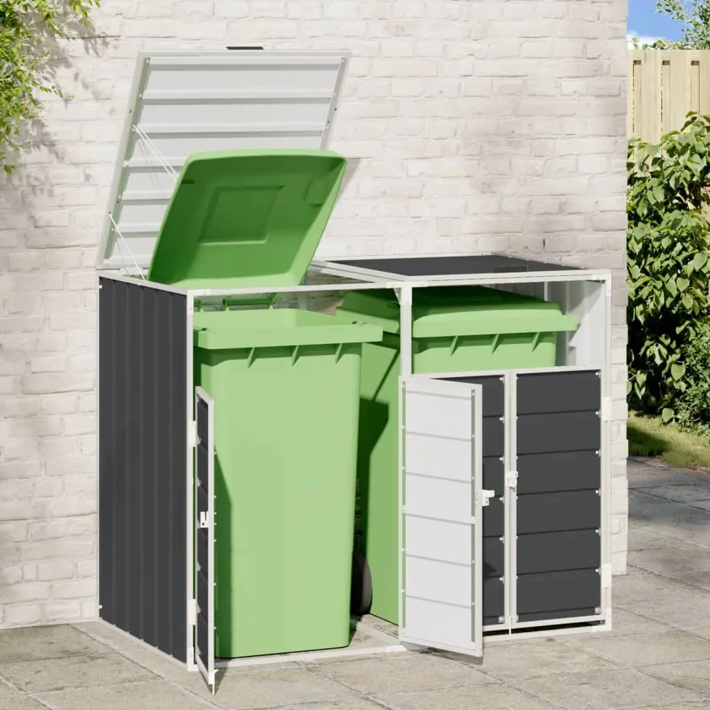Wheelie Bin Storage Double Bins Anthracite Garden Waste Container Enclosure