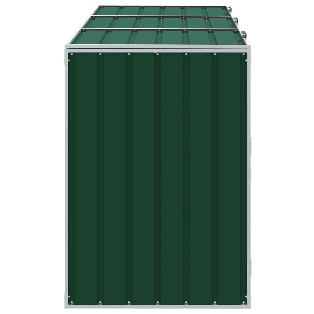 Wheelie Bin Storage Outdoor Garden Green Triple Bins Enclosure 216 x 81 x 115 cm
