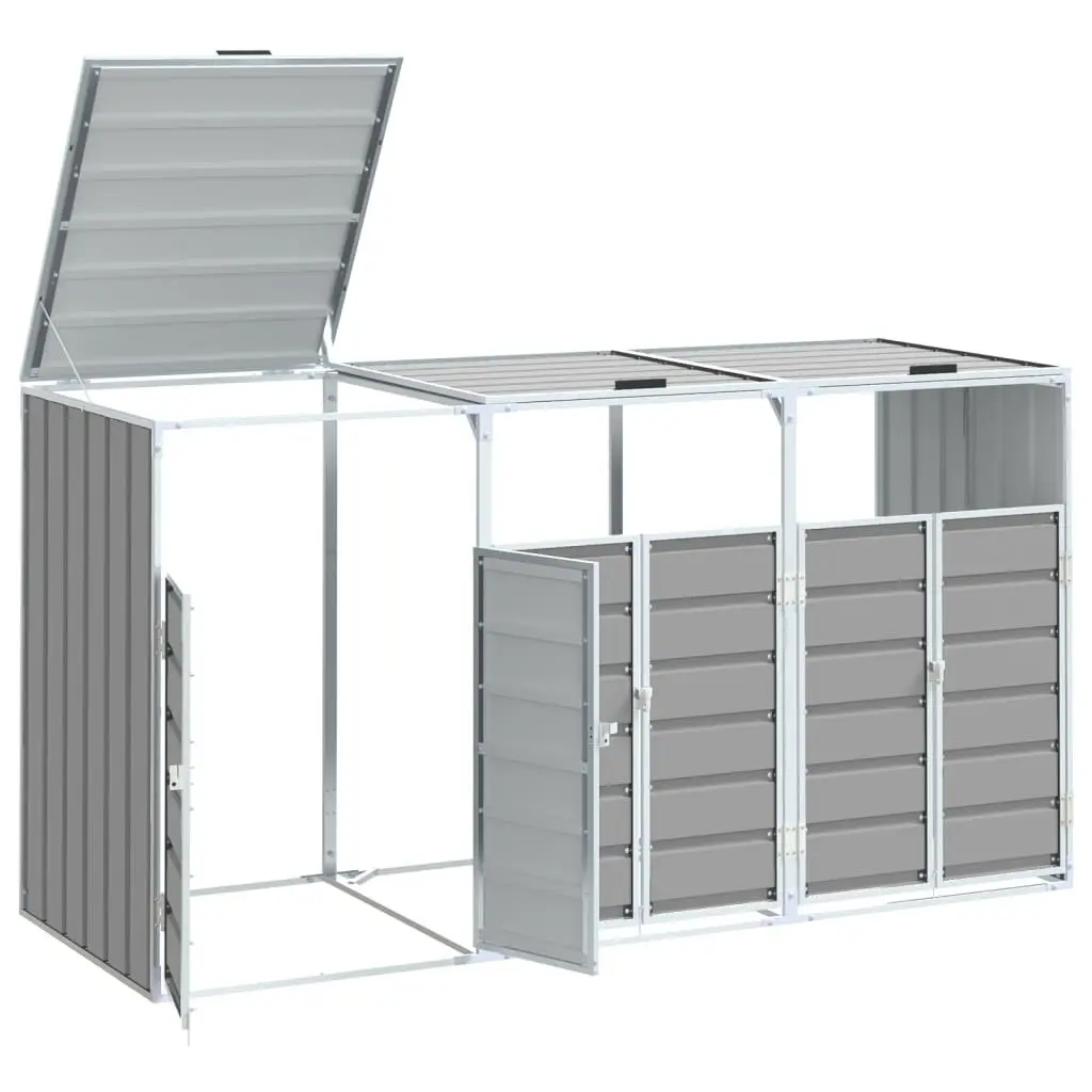 Wheelie Bin Storage Triple Bins Grey Container