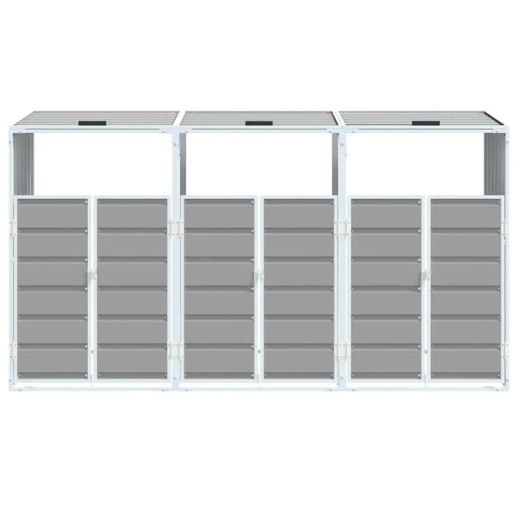 Wheelie Bin Storage Triple Bins Grey Container