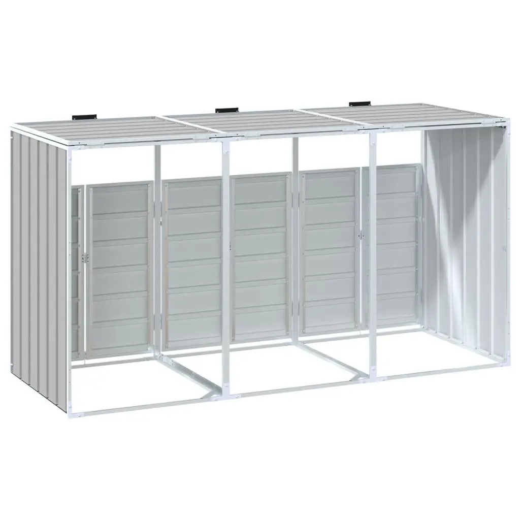 Wheelie Bin Storage Triple Bins Grey Container