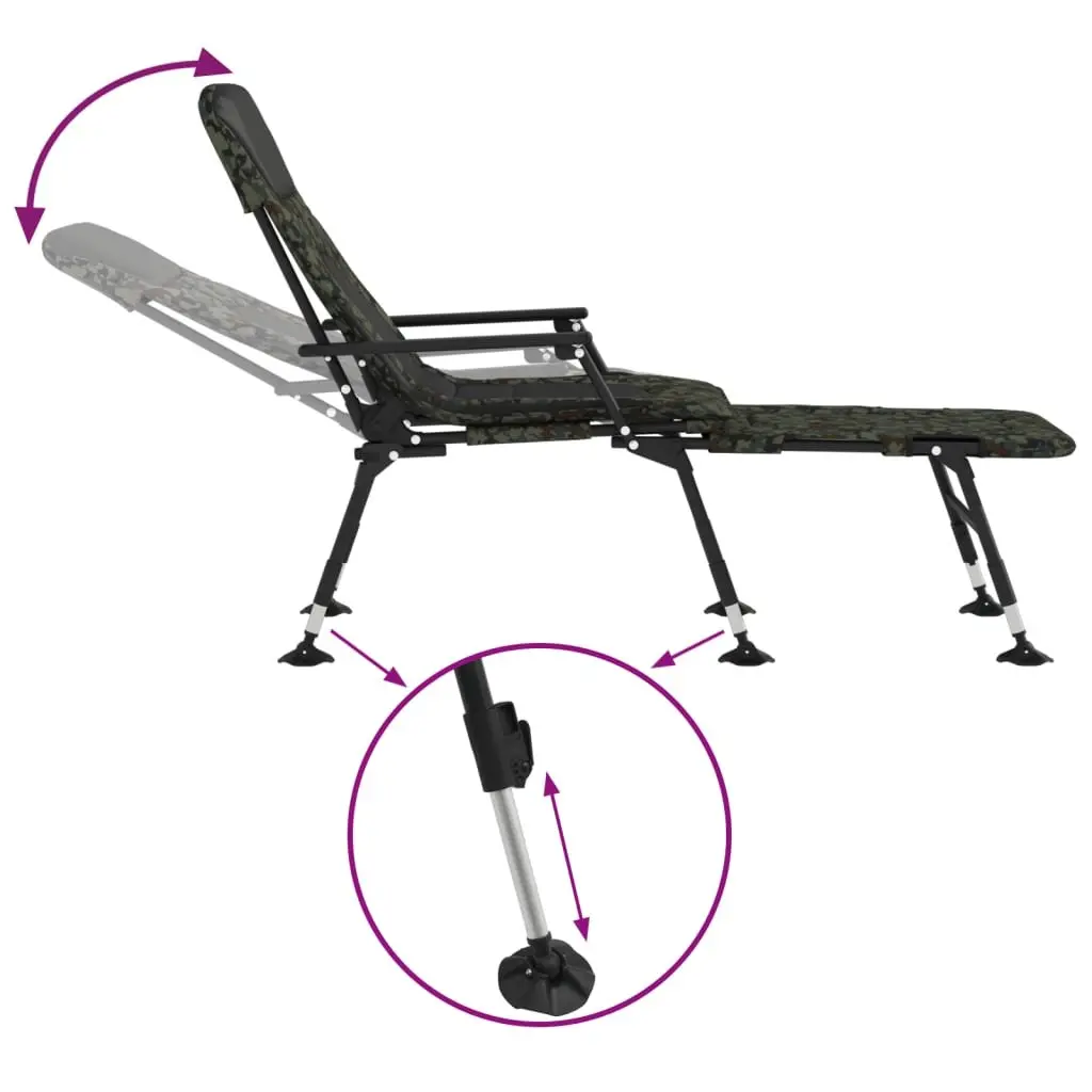 Fishing Bedchair Foldable Camping Bed Adjustable Mud Legs Outdoor Chair