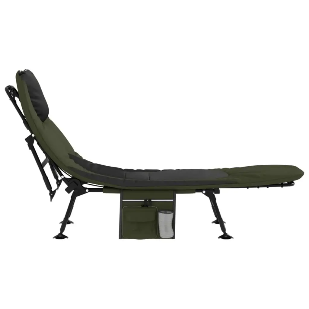 Foldable Fishing Bed Adjustable Back Mud Legs Outdoor Camping Lounger Green