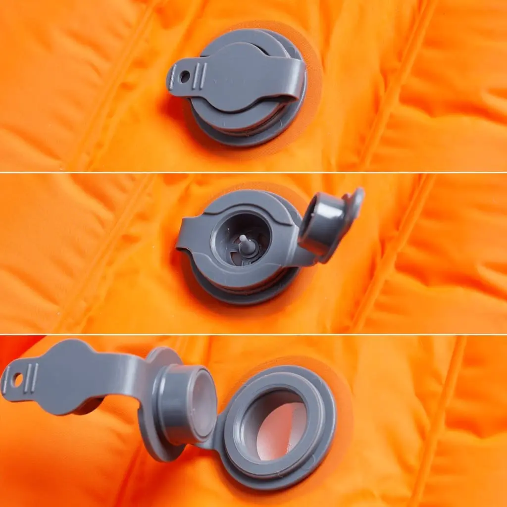 Self Inflating Camping Mattress Single Sleeping Pad with Pillow Outdoor 10.5 cm Thickness Orange