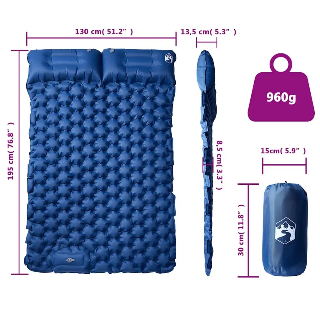 Self-Inflating 2-Person Sleeping Pad with 8.5 cm Thickness