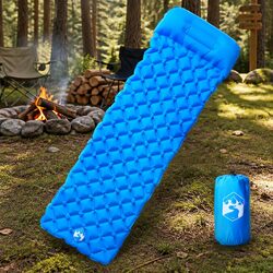 Inflatable Sleeping Pad for Camping - Blue, 6 cm Thick