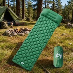Inflating Camping Mattress Specs: 6 cm Thick, Green