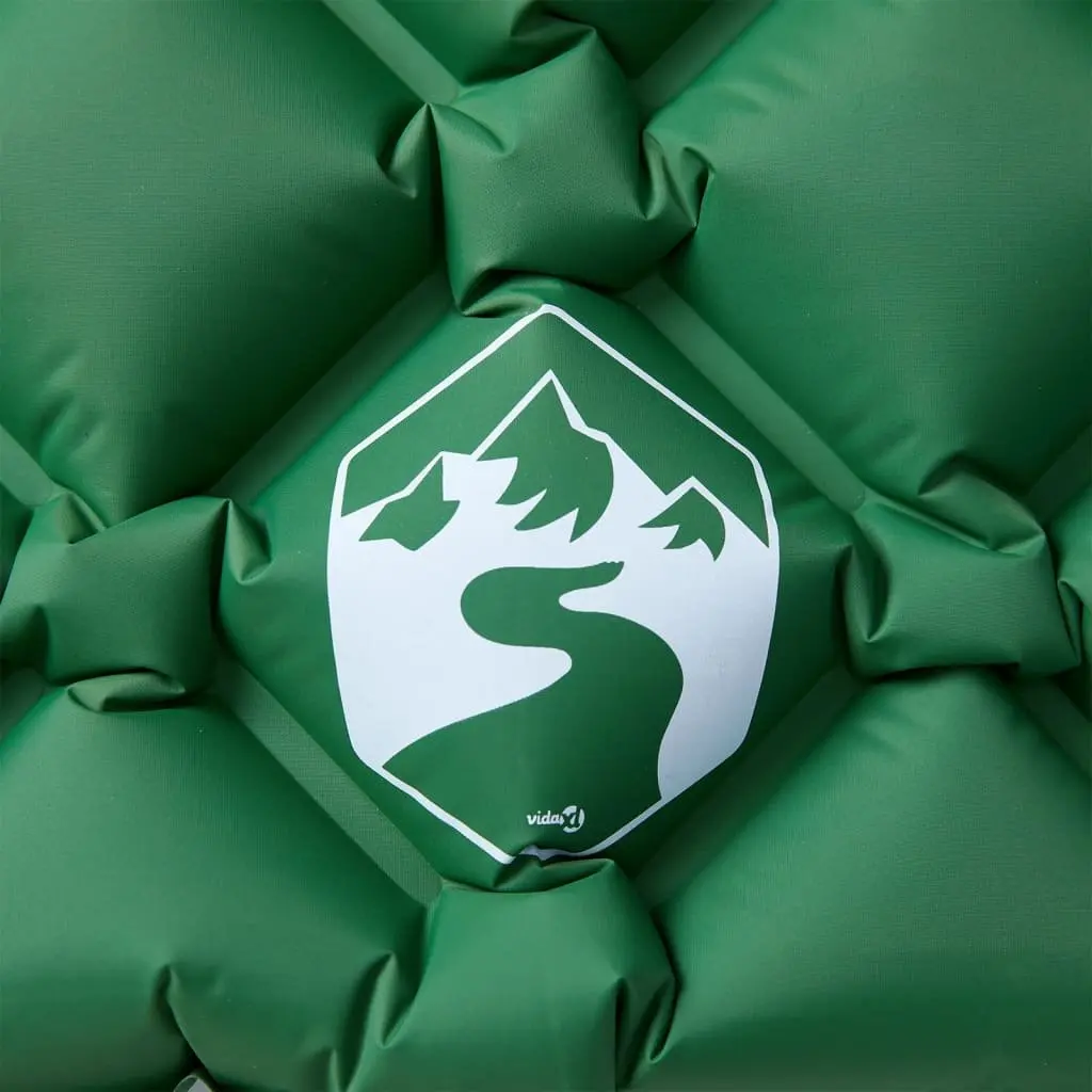 Inflating Camping Mattress with Pillow 1-Person Sleeping Pad Green Outdoor