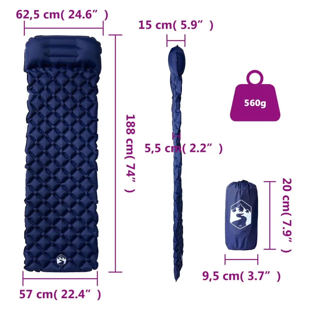 Inflatable Camping Mattress Single Person Sleeping Pad 6 cm Thickness