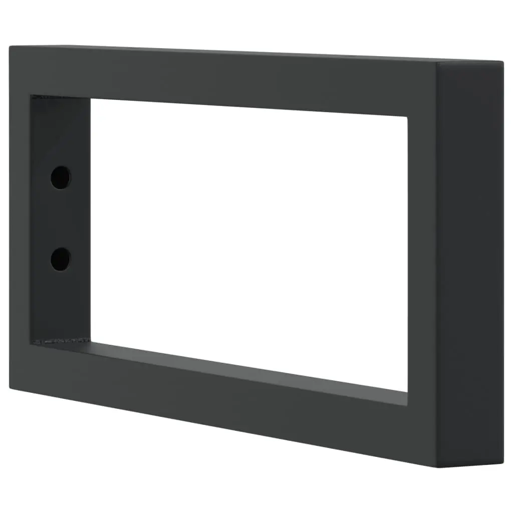 Shelf Brackets for Washbasin 2 pcs Black Rectangular Steel Wall Mount Support