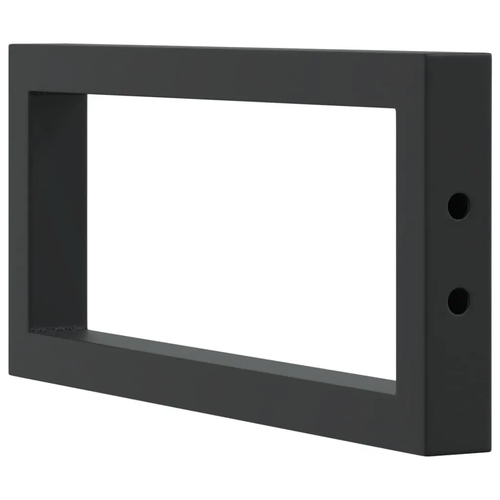 Shelf Brackets for Washbasin 2 pcs Black Rectangular Steel Wall Mount Support