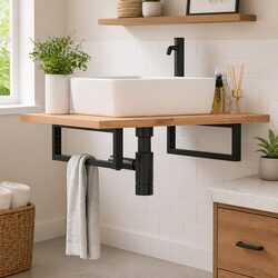 Rectangular Steel Shelf Brackets for Washbasin Wall Mount Storage Support 2 pcs