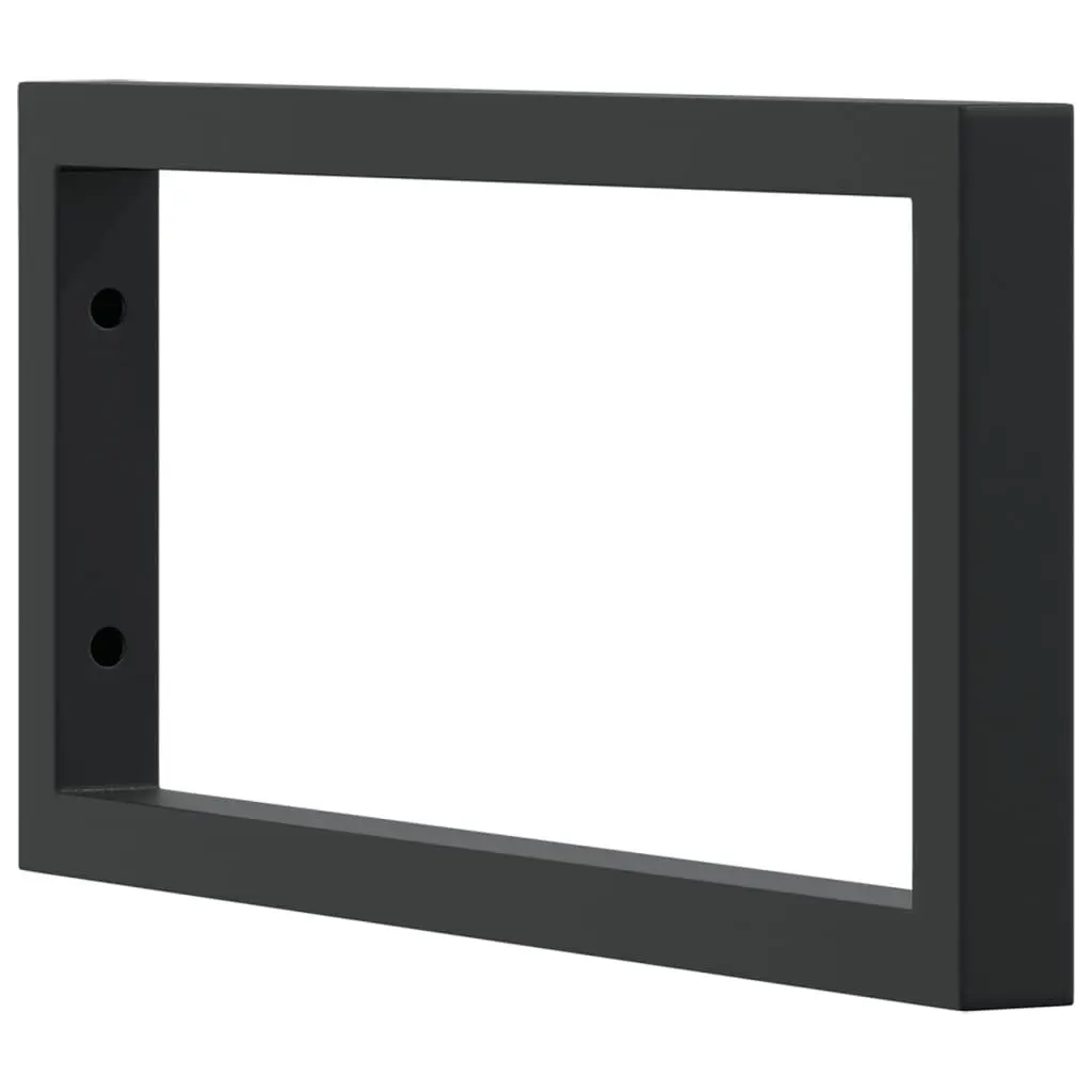 Rectangular Steel Shelf Brackets Black Wall Mount Support 2 pcs Home Storage