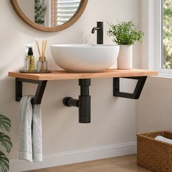 2-Pack Steel Wall Mount Shelf Brackets for Washbasin