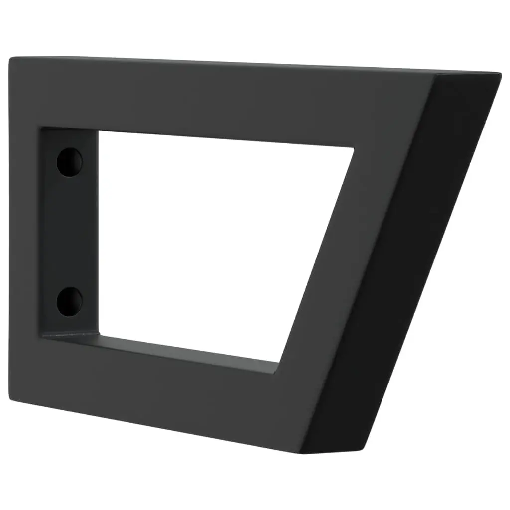 Trapezium Shelf Brackets for Bathroom Black Steel Wall Mount 2 Piece