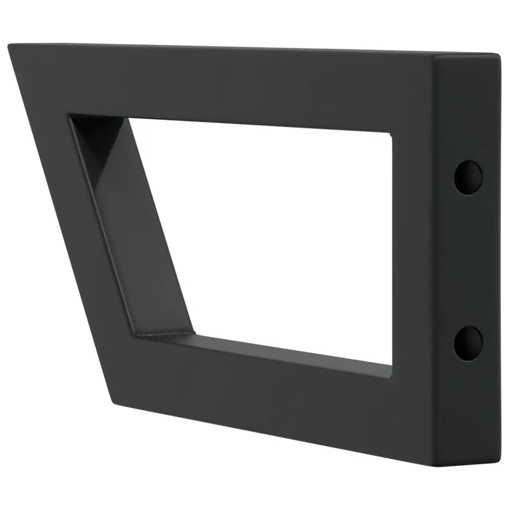Trapezium Shelf Brackets for Bathroom Black Steel Wall Mount 2 Piece