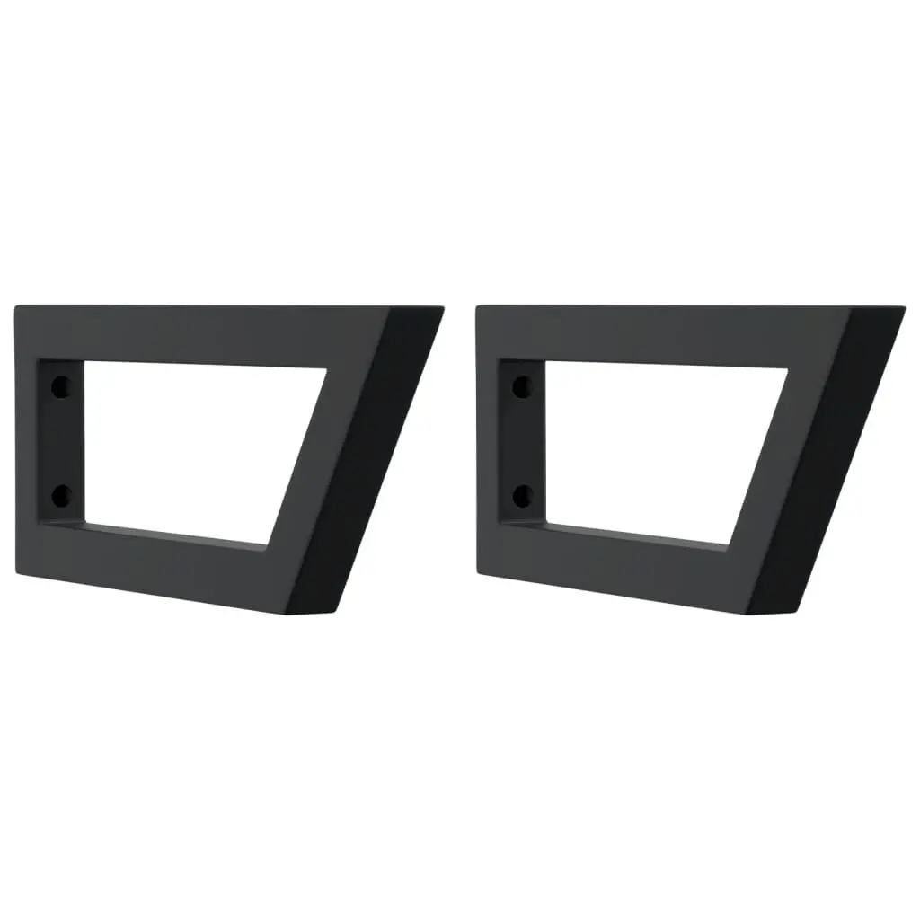 Trapezium Shelf Brackets Black 2 pcs Steel for Washbasin