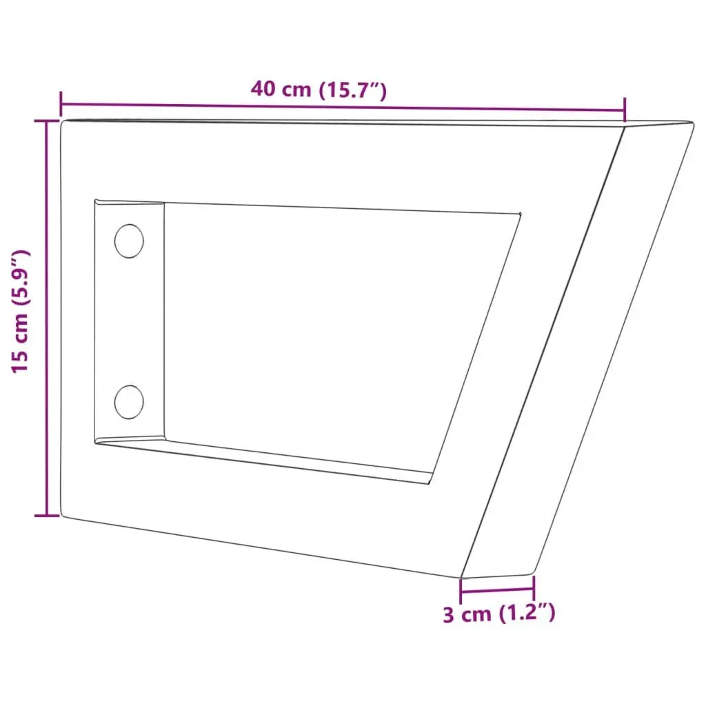 Trapezium Shelf Brackets Black 2 pcs Steel for Washbasin