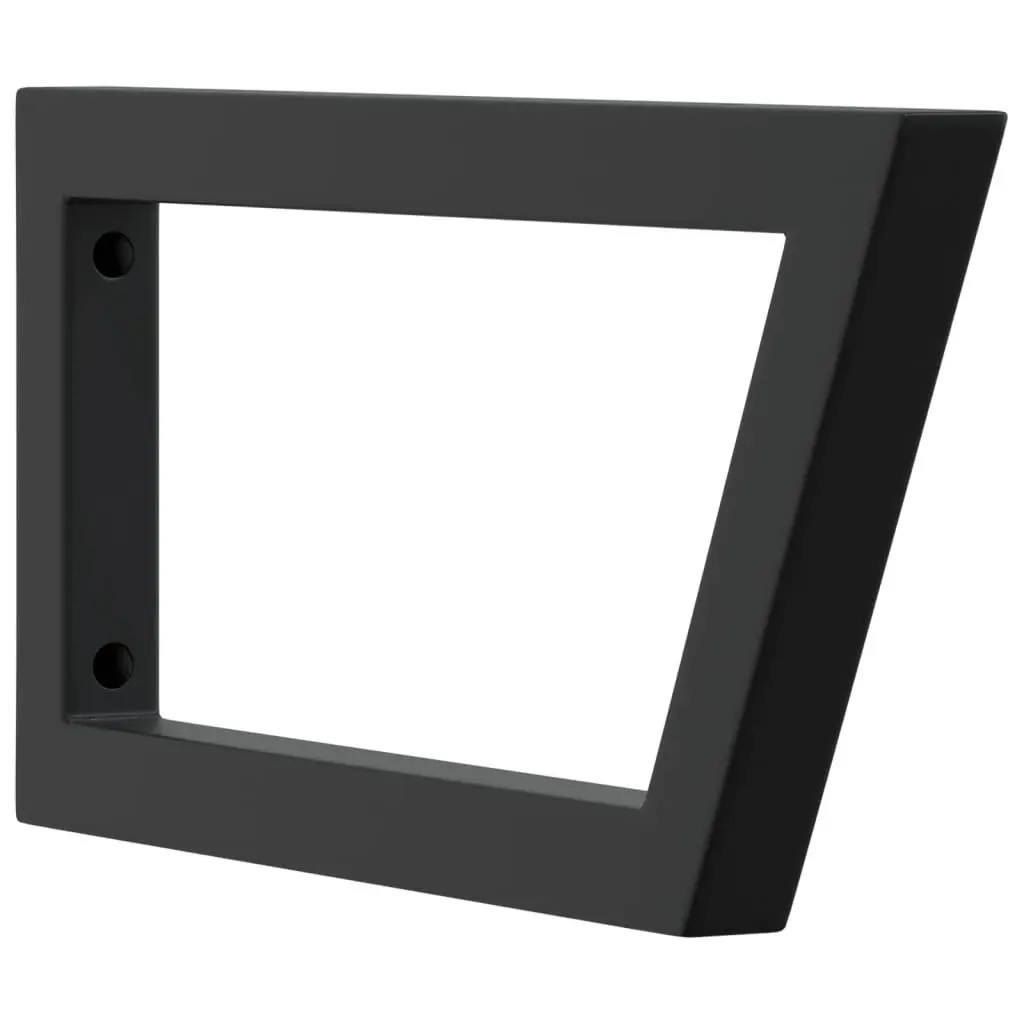 Shelf Brackets for Washbasin 2 pcs Black Trapezium Steel Wall Mount Support