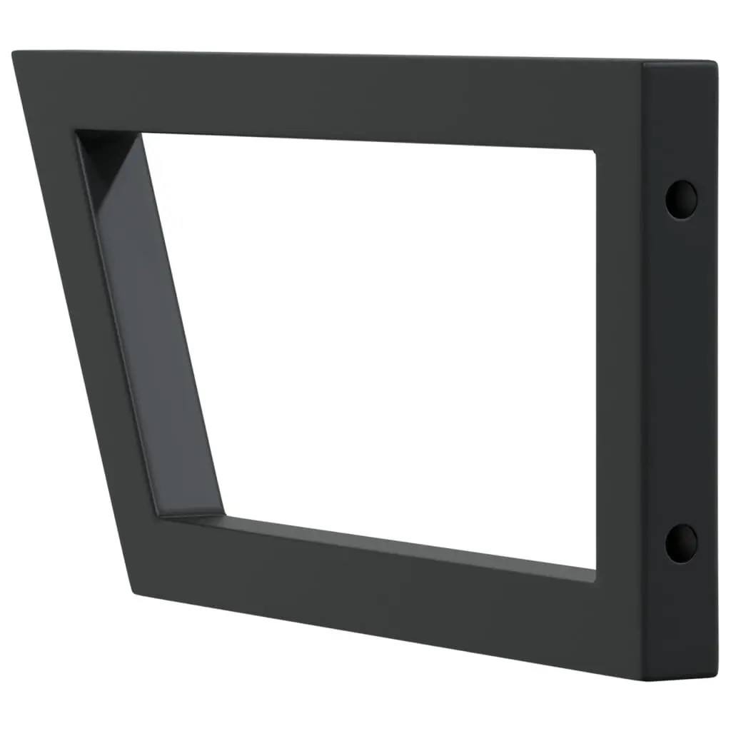 Shelf Brackets for Washbasin 2 pcs Black Trapezium Steel Wall Mount Support