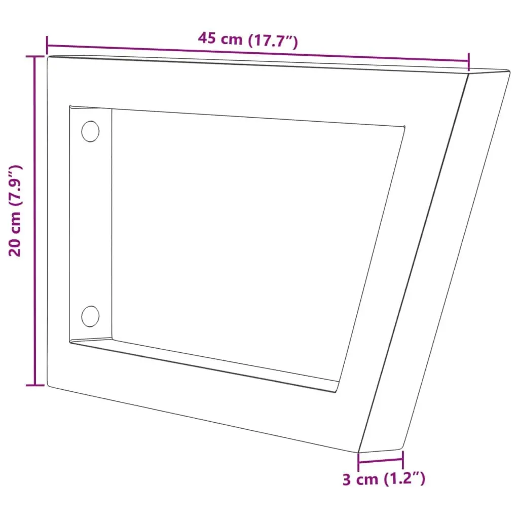 Shelf Brackets for Washbasin 2 pcs Black Trapezium Steel Wall Mount Support