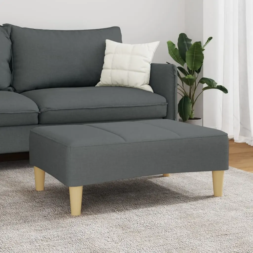 Footstool Living Room Dark Grey 77x55x31 cm Fabric