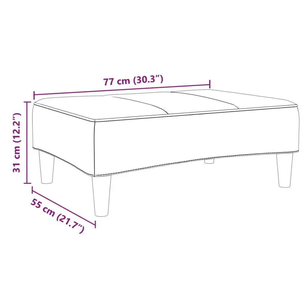 Footstool Living Room Dark Grey 77x55x31 cm Fabric