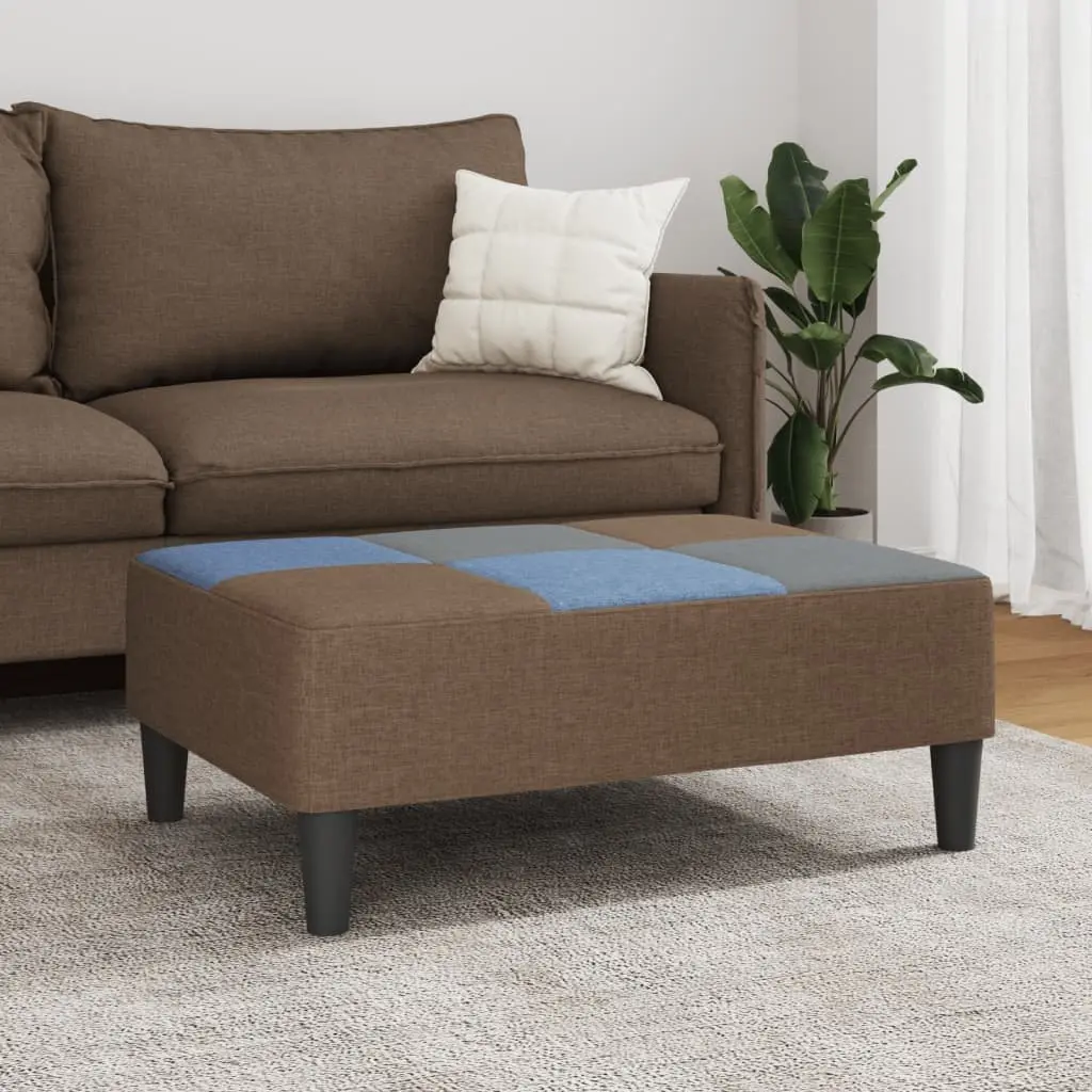 Ottoman Footstool Living Room Multicolour Fabric 77 x 55 x 31 cm