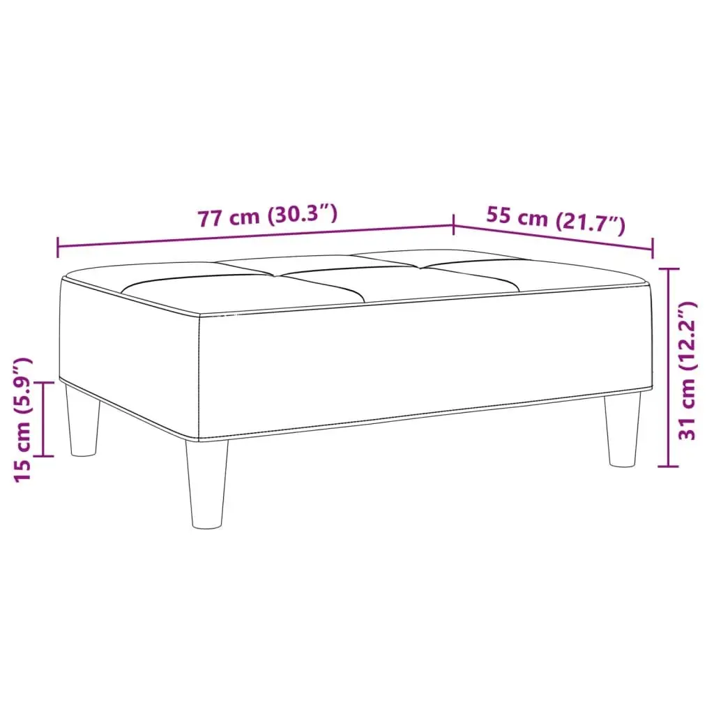 Ottoman Footstool Living Room Multicolour Fabric 77 x 55 x 31 cm