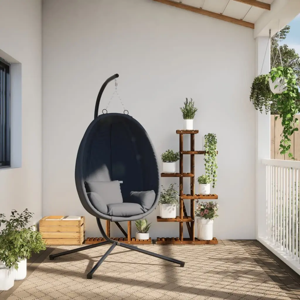 Hanging Egg Chair with Stand Outdoor Garden Patio Relaxation