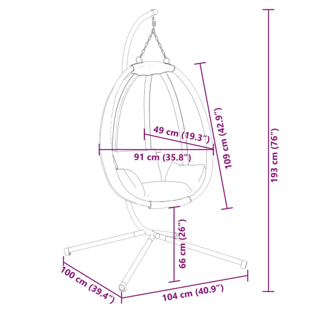 Hanging Egg Chair with Stand Outdoor Garden Patio Relaxation