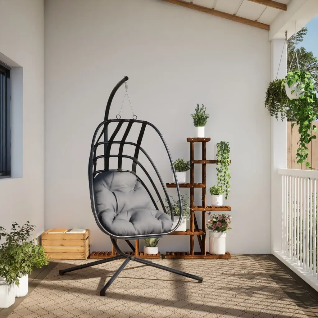 Hanging Egg Chair with Stand for Outdoor Garden Porch Anthracite