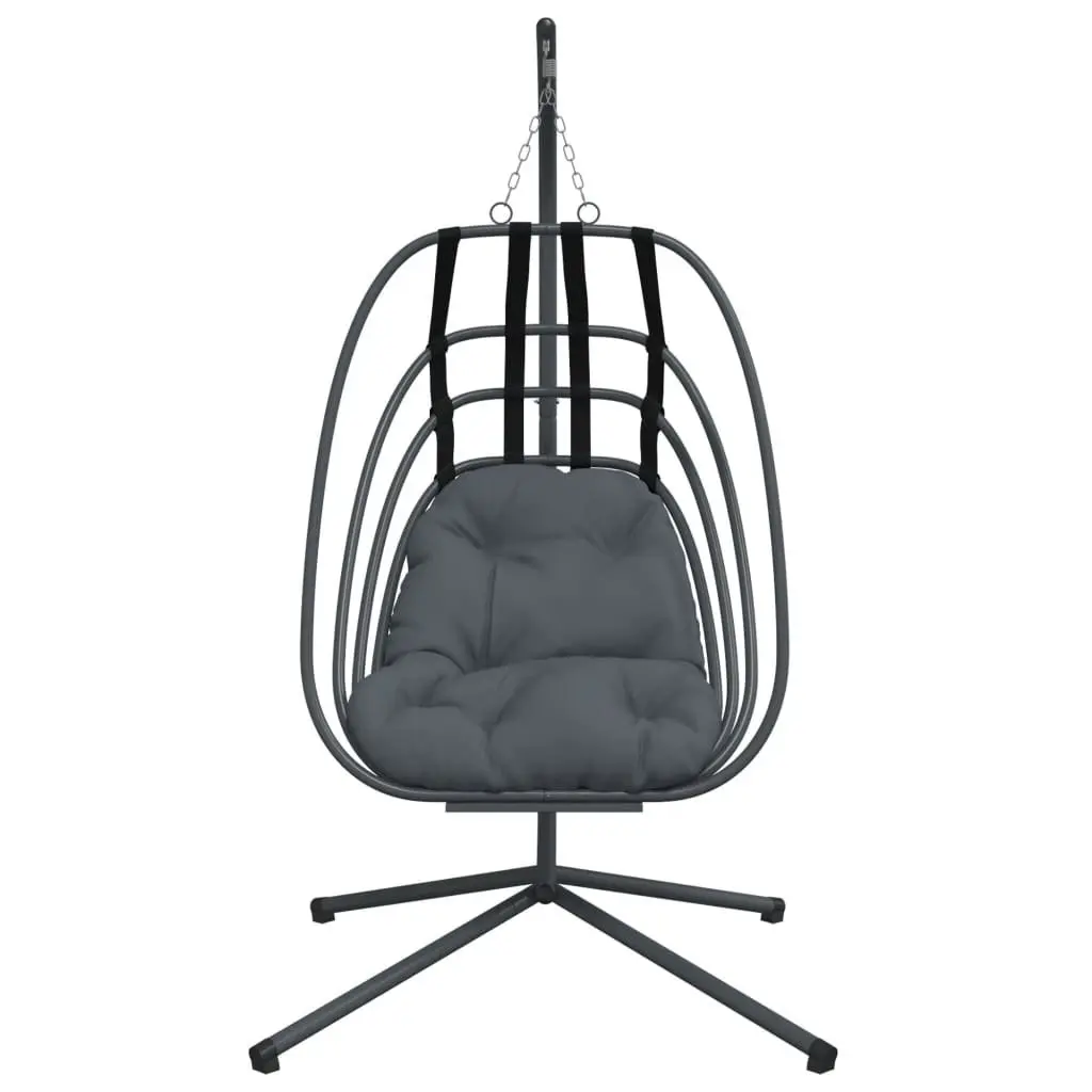 Hanging Egg Chair with Stand for Outdoor Garden Porch Anthracite