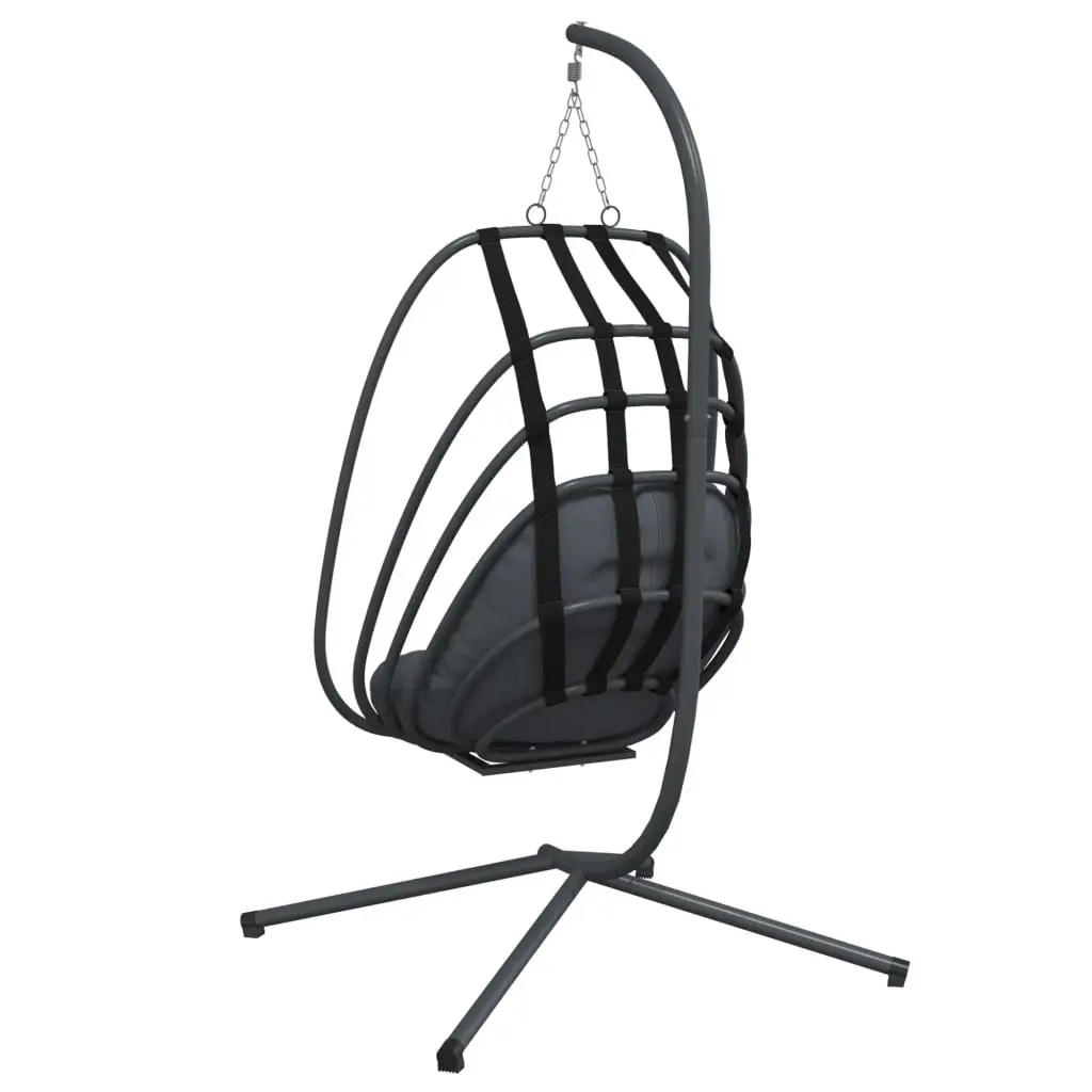 Hanging Egg Chair with Stand for Outdoor Garden Porch Anthracite