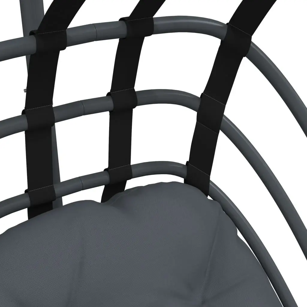 Hanging Egg Chair with Stand for Outdoor Garden Porch Anthracite