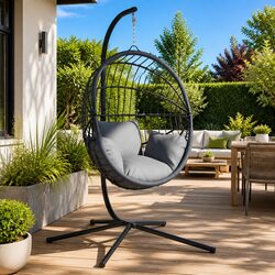 Hanging Egg Chair Stand - Steel, Anthracite, Portable