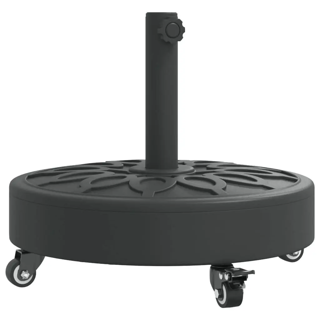 Round Parasol Base with Lockable Wheels for 38mm 48mm Poles Outdoor Umbrella