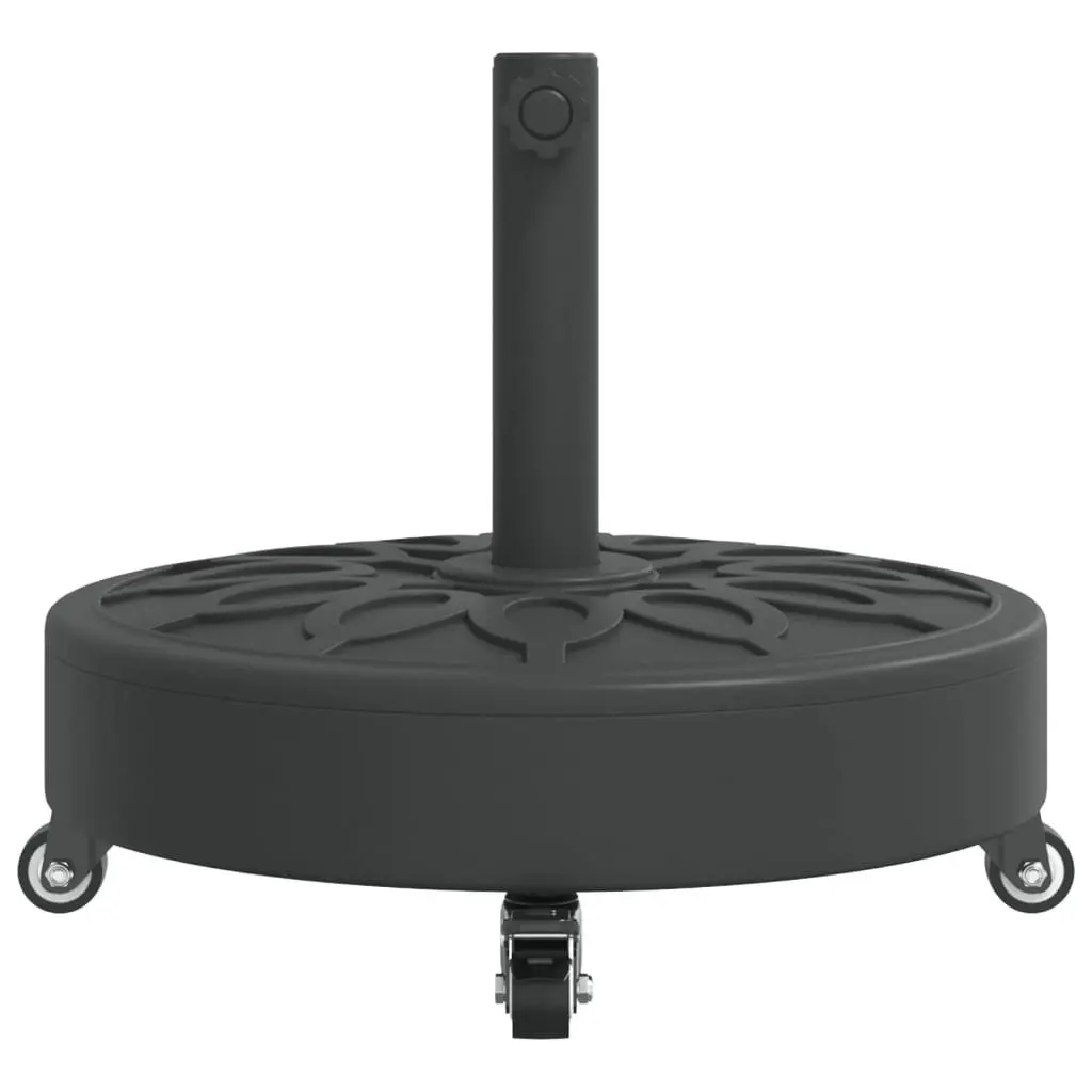 Round Parasol Base with Lockable Wheels for 38mm 48mm Poles Outdoor Umbrella