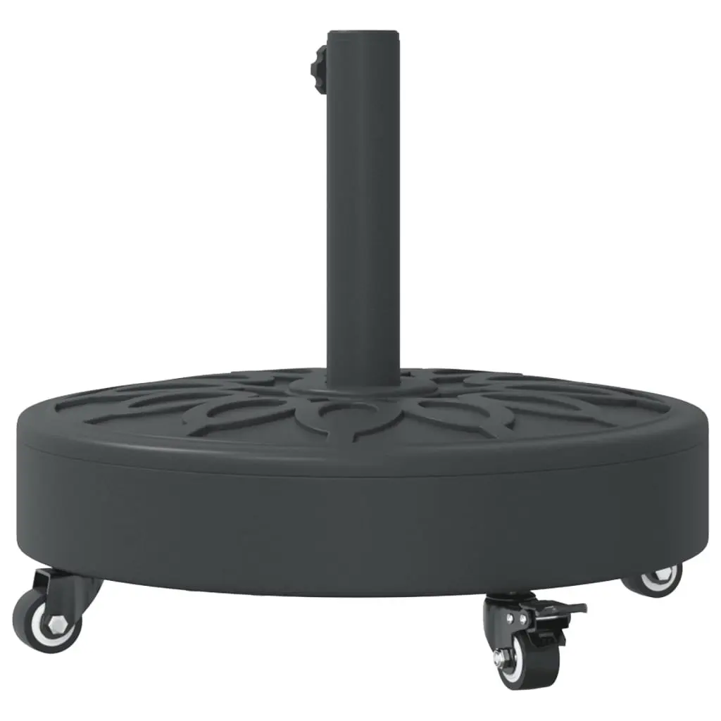 Round Parasol Base with Lockable Wheels for 38mm 48mm Poles Outdoor Umbrella
