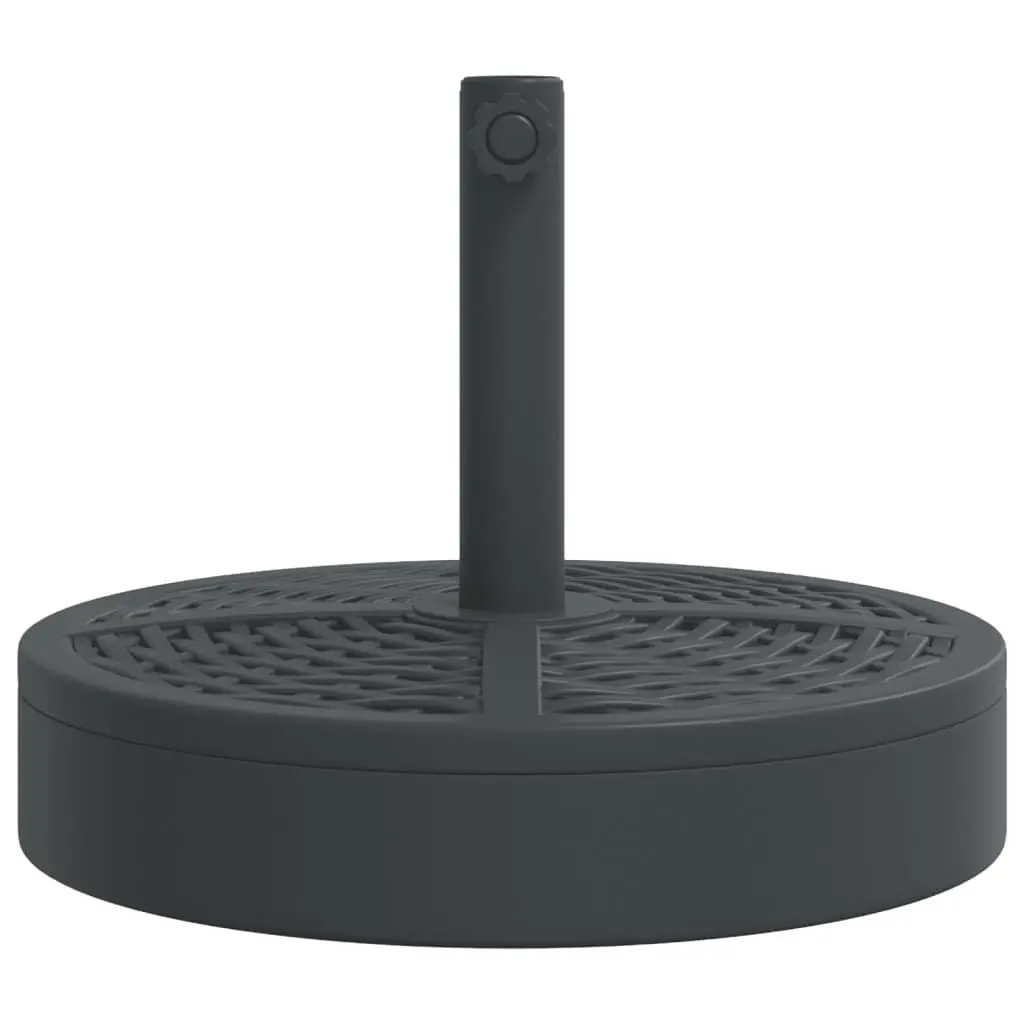 Round Parasol Base 25 kg Outdoor Umbrella Stand Black Pole Adapter 38 48mm