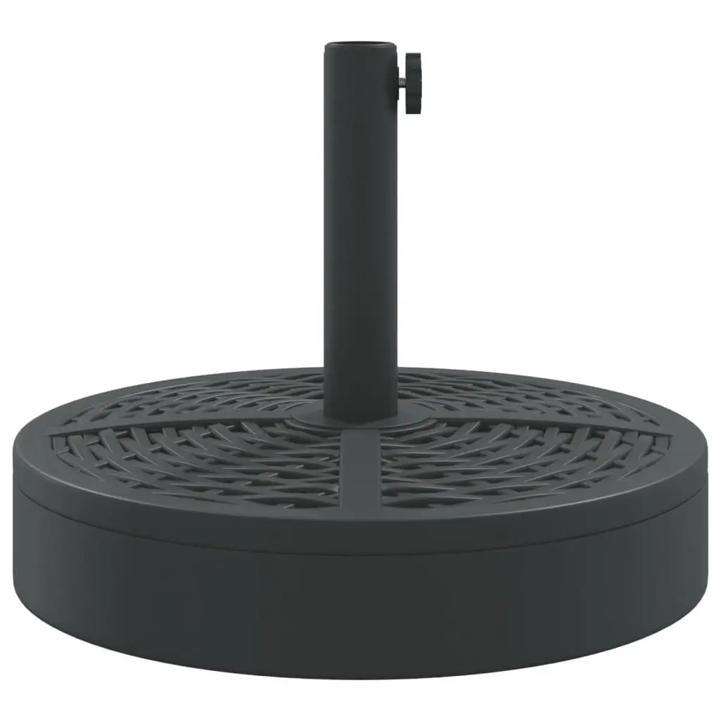 Round Parasol Base 25 kg Outdoor Umbrella Stand Black Pole Adapter 38 48mm