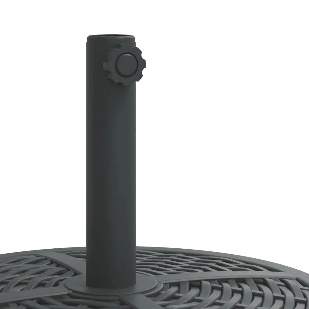 Round Parasol Base 25 kg Outdoor Umbrella Stand Black Pole Adapter 38 48mm