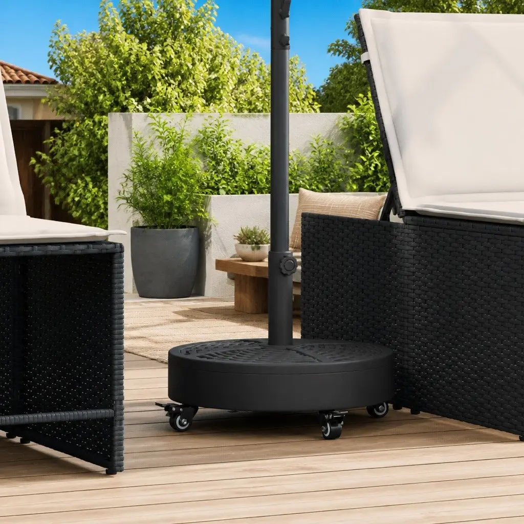 27 kg Round Parasol Base with Wheels and Adaptors
