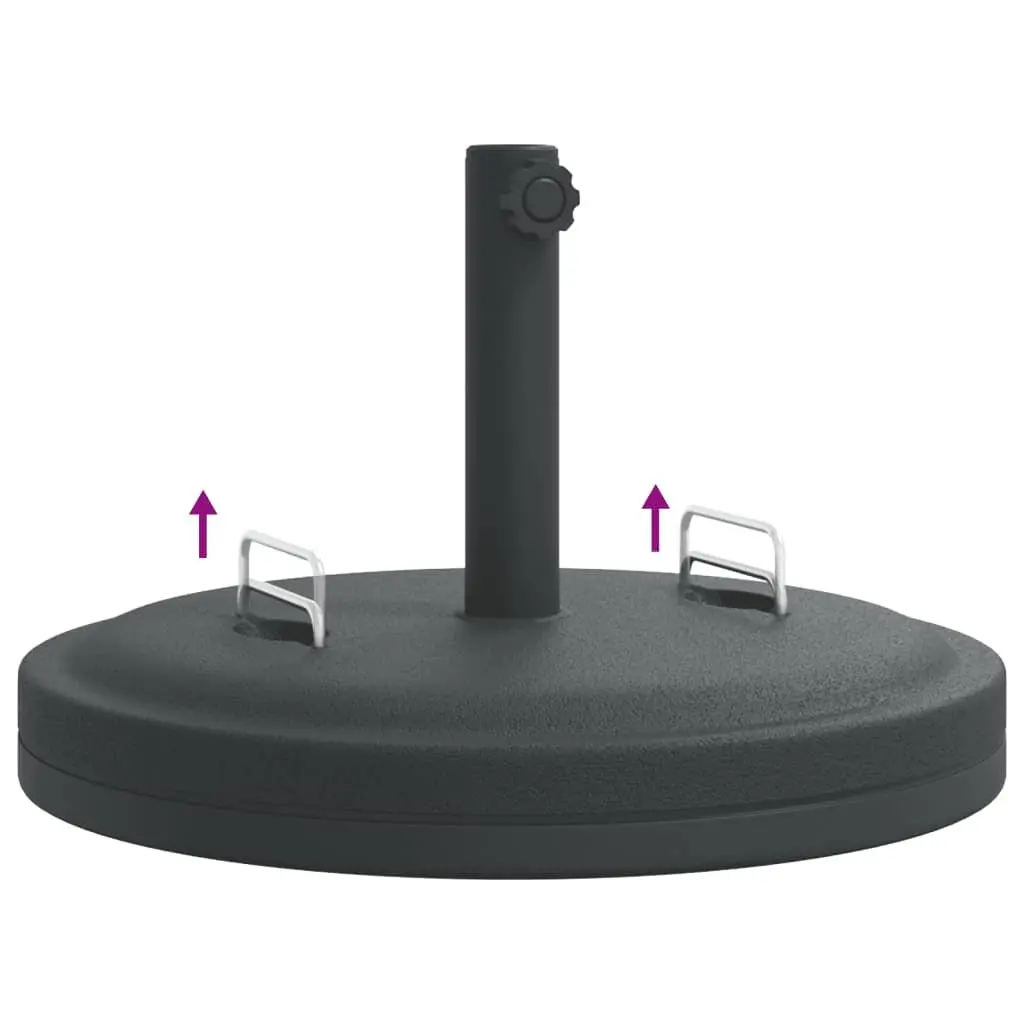 Round Parasol Base with Handles 25 kg Stable Outdoor Umbrella Stand Pole Adaptor