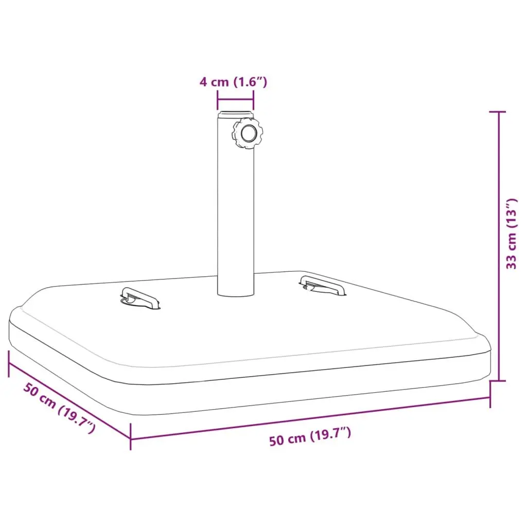 Parasol Base Square Black Stable Umbrella Foundation Concrete Filled Handles